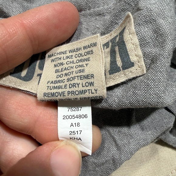 Duluth Trading Pants Men 46x30 Khaki Flex Fire Hose Canvas Relaxed Fit Workwear - Picture 13 of 14